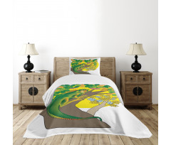 Cartoon of a Female Animal Bedspread Set