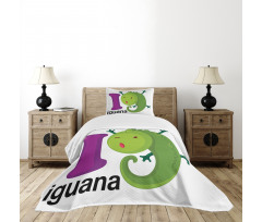 Capital Letter with Cartoon Bedspread Set