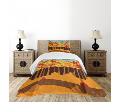 Forest in Autumn Cartoon Bedspread Set