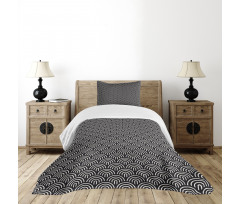 Half Circle Style Arcs Modern Bedspread Set