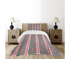 Vertical Stripes Circles Bedspread Set