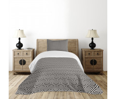 Stripes Diagonal Squares Bedspread Set