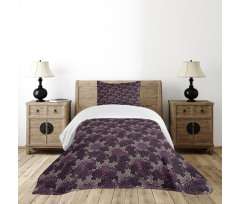 Foliage Leaves and Flowers Bedspread Set