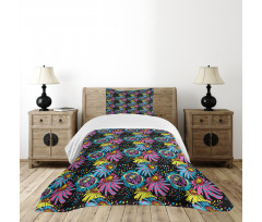 Sixties Colorful Cartoon Bedspread Set