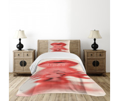 Female Blowing Kisses Bedspread Set