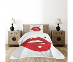 Minimalistic of Upper Lip Mole Bedspread Set