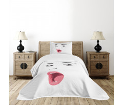 Surprised Facial Expression Bedspread Set