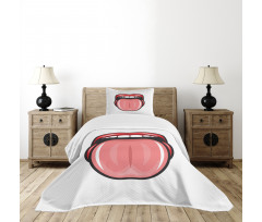 Open Mouth Tongue out Image Bedspread Set