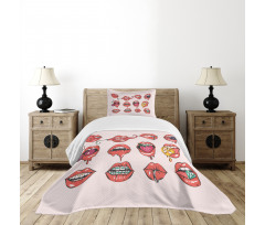 Pierced Tongue Teeth Braces Bedspread Set