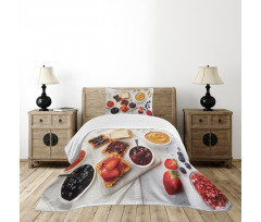 Sandwiches on White Bedspread Set