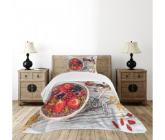 Breakfast Foods Bowl Bedspread Set