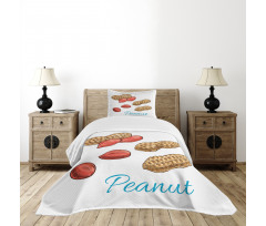 Peanut Sketch of Nut Bedspread Set