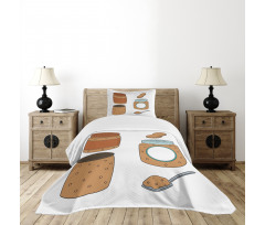 Food in a Jar Pattern Bedspread Set