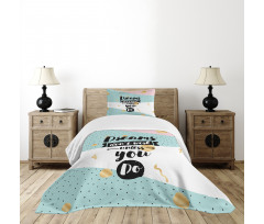 Words Abstract Hipster Retro Bedspread Set