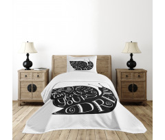 Abstract Snail Silhouette Bedspread Set