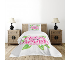 Romantic Rose Calligraphy Bedspread Set