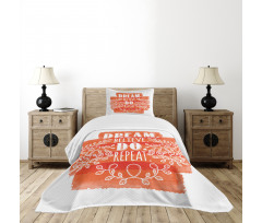 Dream Believe Do Repeat Leaf Bedspread Set