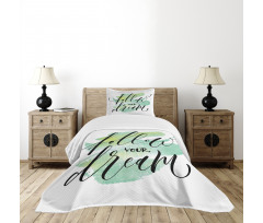 Green Brush Stoke Watercolor Bedspread Set