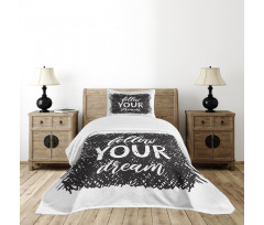 Words Grunge Black Scribble Bedspread Set