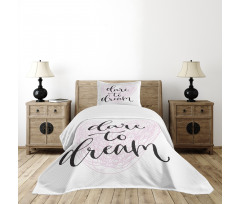 Dare to Dream Words Hearts Bedspread Set