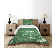 Science Word on Chalkboard Bedspread Set