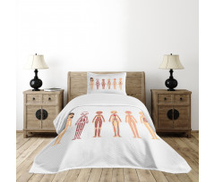 Female Body Anatomy Chart Bedspread Set