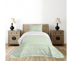 Striped Halved Rhombus Motif Bedspread Set