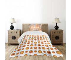 Funky Forms Tiger Lion Face Bedspread Set