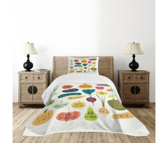 Plant Fruit Vegetable Slogan Bedspread Set