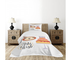 Birthday Cake Make a Wish Bedspread Set