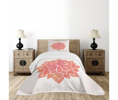 Pattern Lotus Illustration Bedspread Set