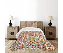 Citrus Mandarin with Leaves Bedspread Set