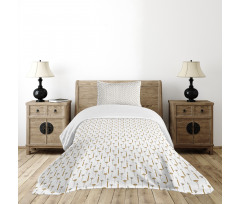 Paintbrushes on White Setting Bedspread Set