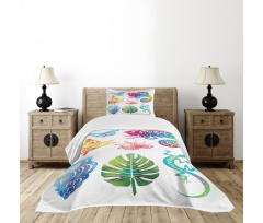 Exotic Fauna and Foliage Bedspread Set