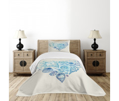 Coastal Design Grunge Heart Bedspread Set