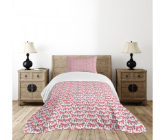 Folk Dala Horse with Flowers Bedspread Set