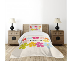 Simple Colorful Flowers Bedspread Set