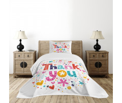 Happy Floral Hearts Stars Bedspread Set