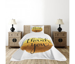 Golden Yellow Round Paint Bedspread Set