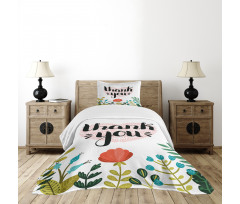 Heart Flowers and Leaves Bedspread Set