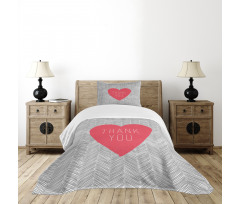 Centered Big Heart Love Bedspread Set