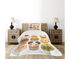 Baked Goods with Smileys Bedspread Set