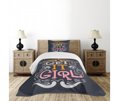 Get It Girl Typography Bedspread Set