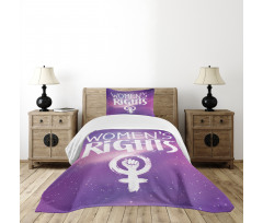 Womens Rights and Fist Bedspread Set