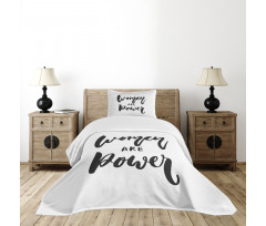 Funky Text Calligraphy Bedspread Set