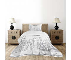 Geometric Drawn Urban Bedspread Set