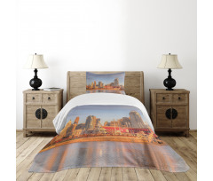 Buildings near Stadium Bedspread Set