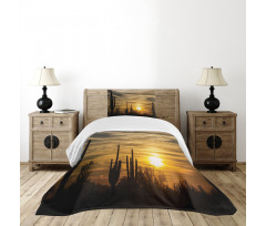 Horizon Skyline and Cactus Bedspread Set