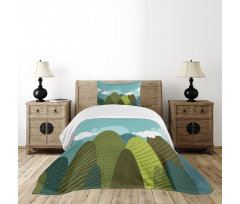 Doodle Trees and Clouds Bedspread Set