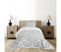 Pattern of Cornflowers Field Bedspread Set